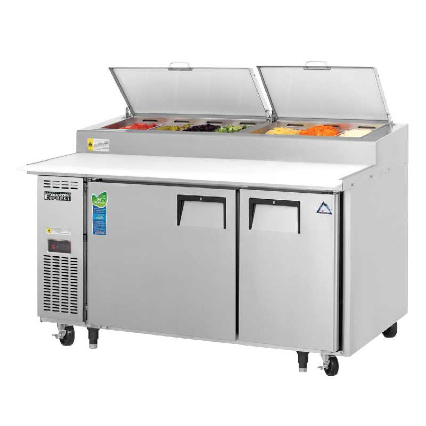 Everest Commercial 59" 7 Pan Pizza Prep Table Refrigerator - EPPSR2