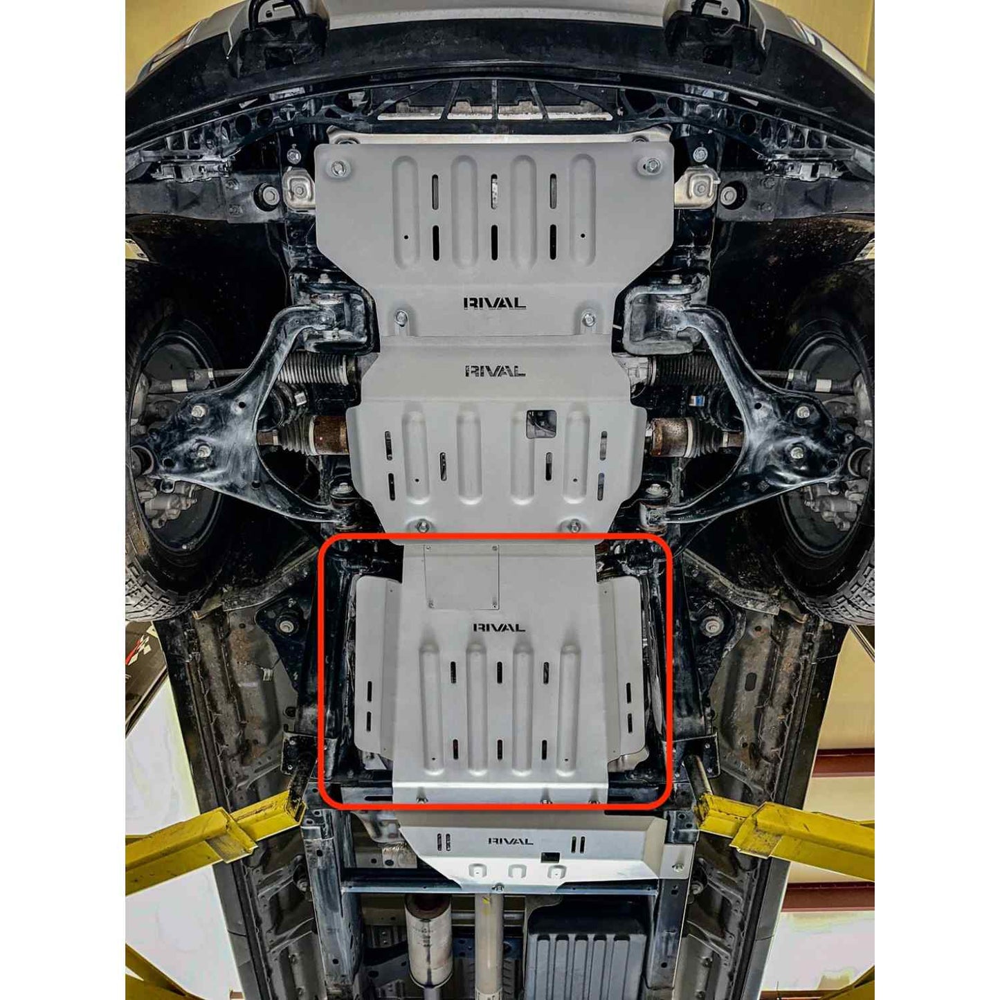 RIVAL Aluminum Transmission Catalytic Converter Skid Plate Ford F-150 EcoBoost V8 except PowerBoost - 2333.1857.2.6