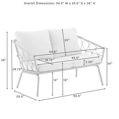 Crosley Juniper 2pc Outdoor Wicker Conversation Set Creme and Natural - CO7371NA-CR