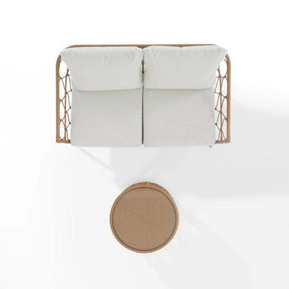 Crosley Juniper 2pc Outdoor Wicker Conversation Set Creme and Natural - CO7371NA-CR