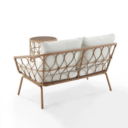 Crosley Juniper 2pc Outdoor Wicker Conversation Set Creme and Natural - CO7371NA-CR