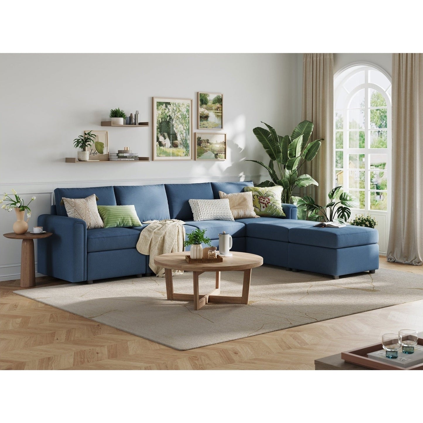 LINSY HOME RUBIK I 4 Seats with 2 Ottomans - US-LH-SPF-Sofa-S900-A11-42-0-00