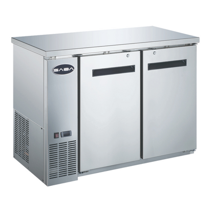 SABA  24" Depth 48" Two Door Commercial Back Bar Cooler (Stainless Steel) -  SBB-24-48SS