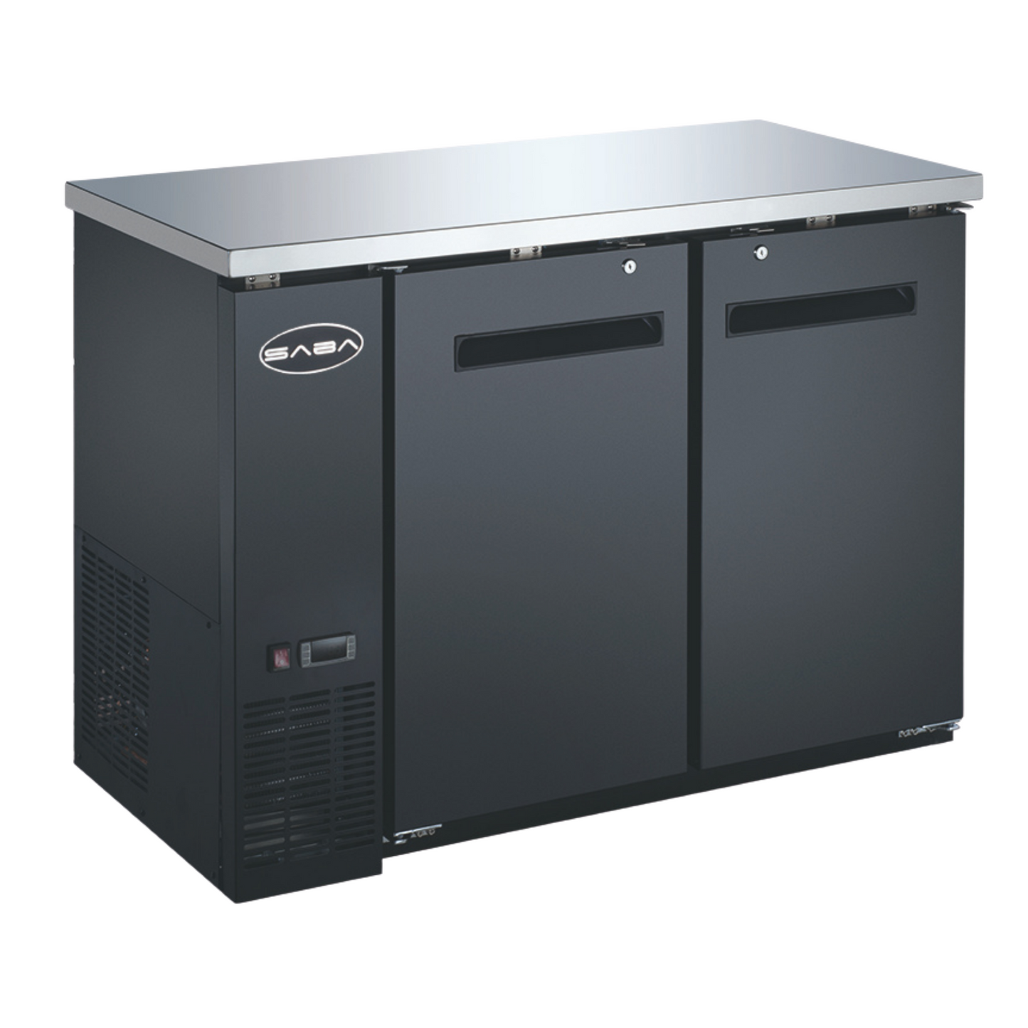 SABA  24" Depth 60" Two Door Commercial Back Bar Cooler (Black) -  SBB-24-60B