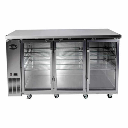 Saba - SBB-24-72GSS Commercial 72" Back Bar Refrigerator Cooler - SBB-24-72GSS