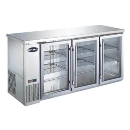 Saba - SBB-24-72GSS Commercial 72" Back Bar Refrigerator Cooler - SBB-24-72GSS