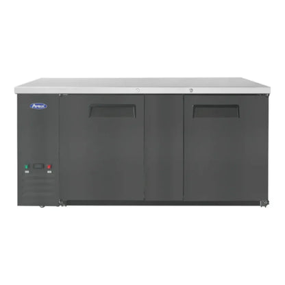 Atosa SBB69GRAUS2 68" Shallow Depth Double Solid Door Back Bar Cooler 18.6  Cu.Ft - SBB69GRAUS2