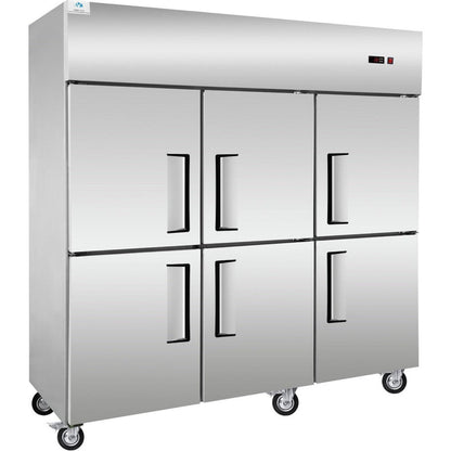Chef AAA - SCD-660F 72" Commercial Reach-In Freezer with 6 Solid Half Doors - SCD-660F