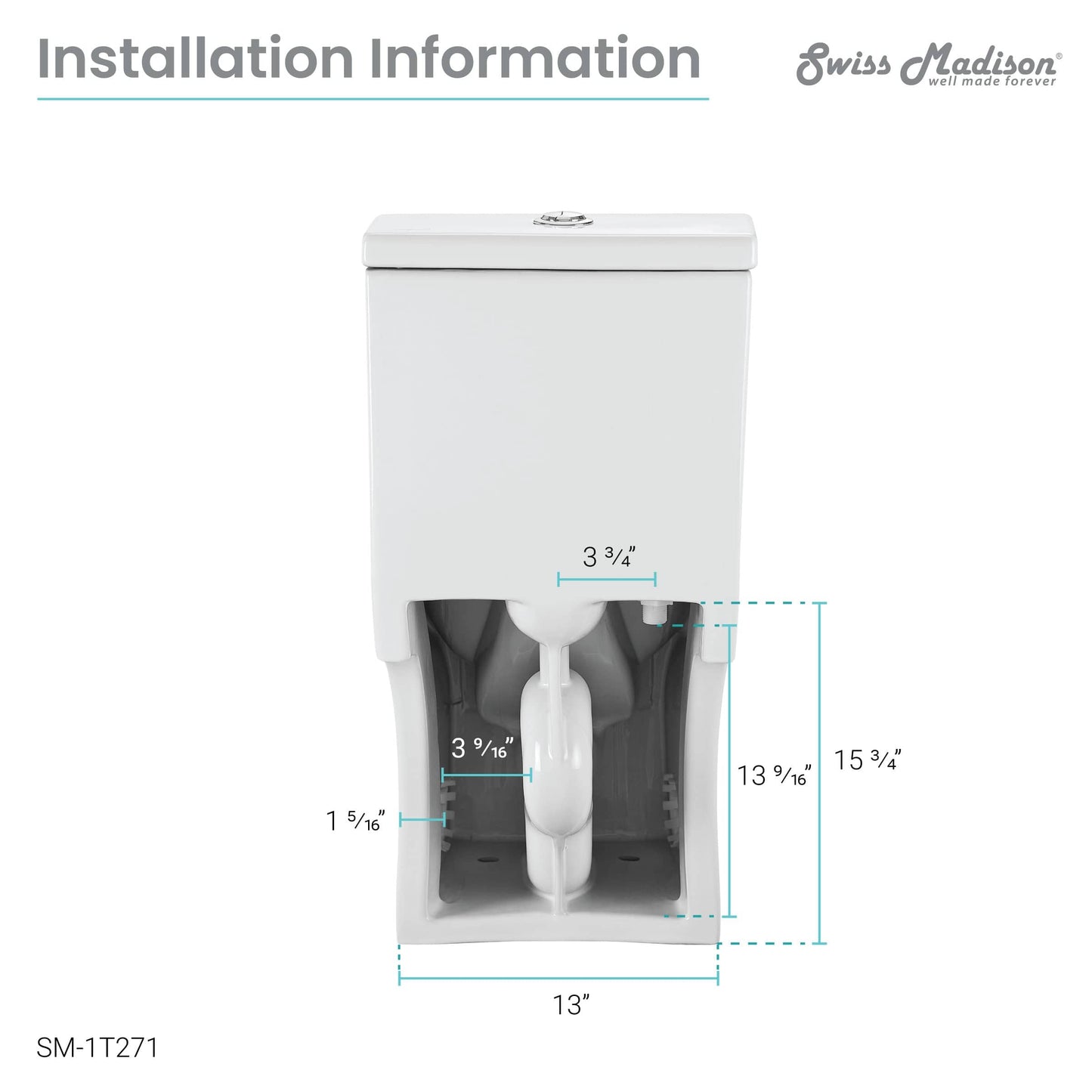 Swiss Madison Avancer One-Piece Toilet with Cascade Smart Seat 0.95/1.26 gpf - SM-ST021 - Backyard Provider