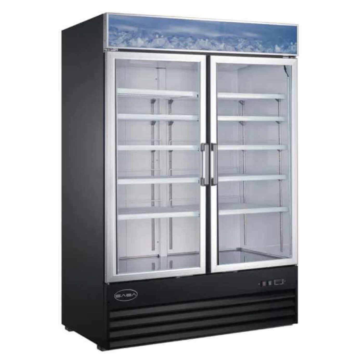 Saba - SM-45R, Commercial 53" 2 Glass Door Merchandiser Refrigerator 45 cu. ft. - SM-45R