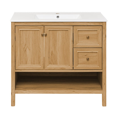 Swiss Madison Château 36" Bathroom Vanity in Natural Oak - SM-BV241 - Backyard Provider