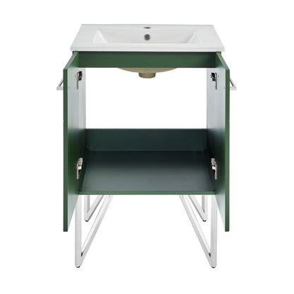 Swiss Madison Annecy 24" Bathroom Vanity in Atlas Green - SM-BV254EN - Backyard Provider