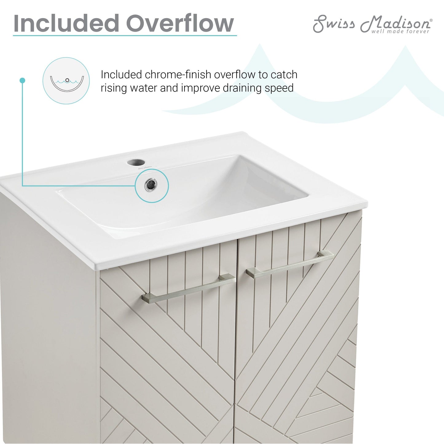 Swiss Madison Annecy 24" Bathroom Vanity in Mayhem Greige - SM-BV256EI - Backyard Provider