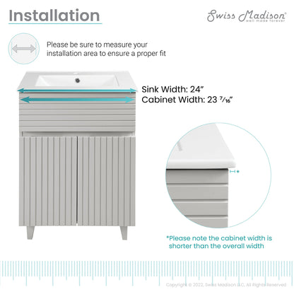 Swiss Madison Bernay 24" Bathroom Vanity in Shell - SM-BV271SH - Backyard Provider