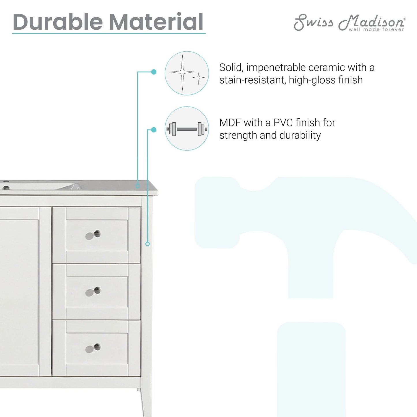 SM-BV414 Cannes 48" Bathroom Vanity in White - SM-BV414 - Backyard Provider