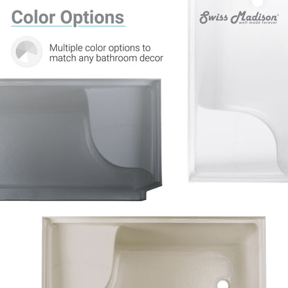 Swiss Madison Aquatique 60" x 32" Right Drain, Shower Base - SM-SB538W - Backyard Provider