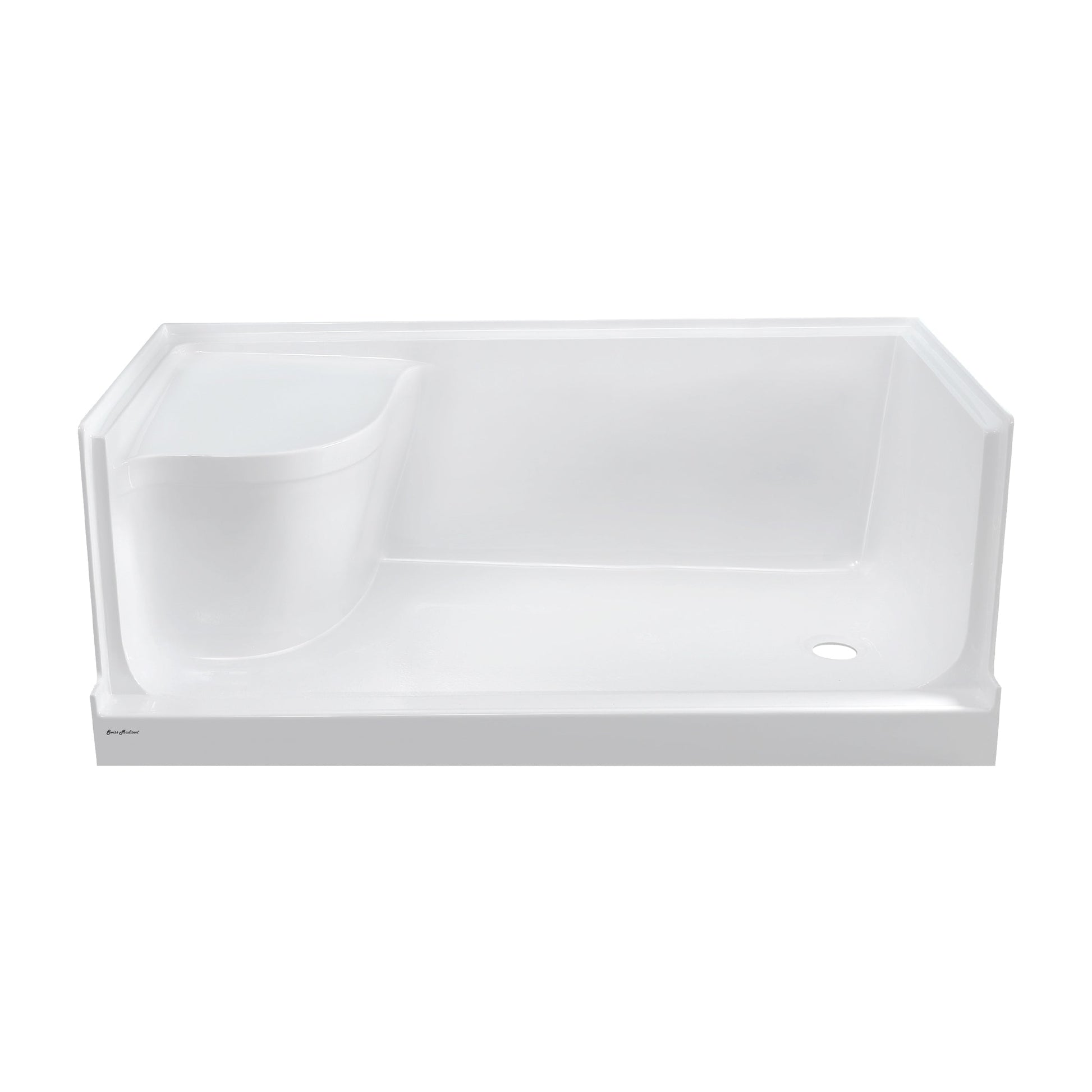 Swiss Madison Aquatique 60" x 32" Right Drain, Shower Base - SM-SB538W - Backyard Provider