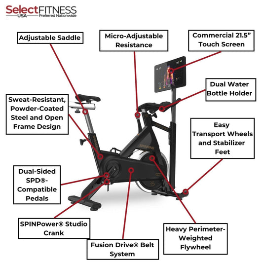 Spinning Spin Bikes Spinning PRO Bike with Studio Connect Console - Spinner Line - 10-027-TPKIT