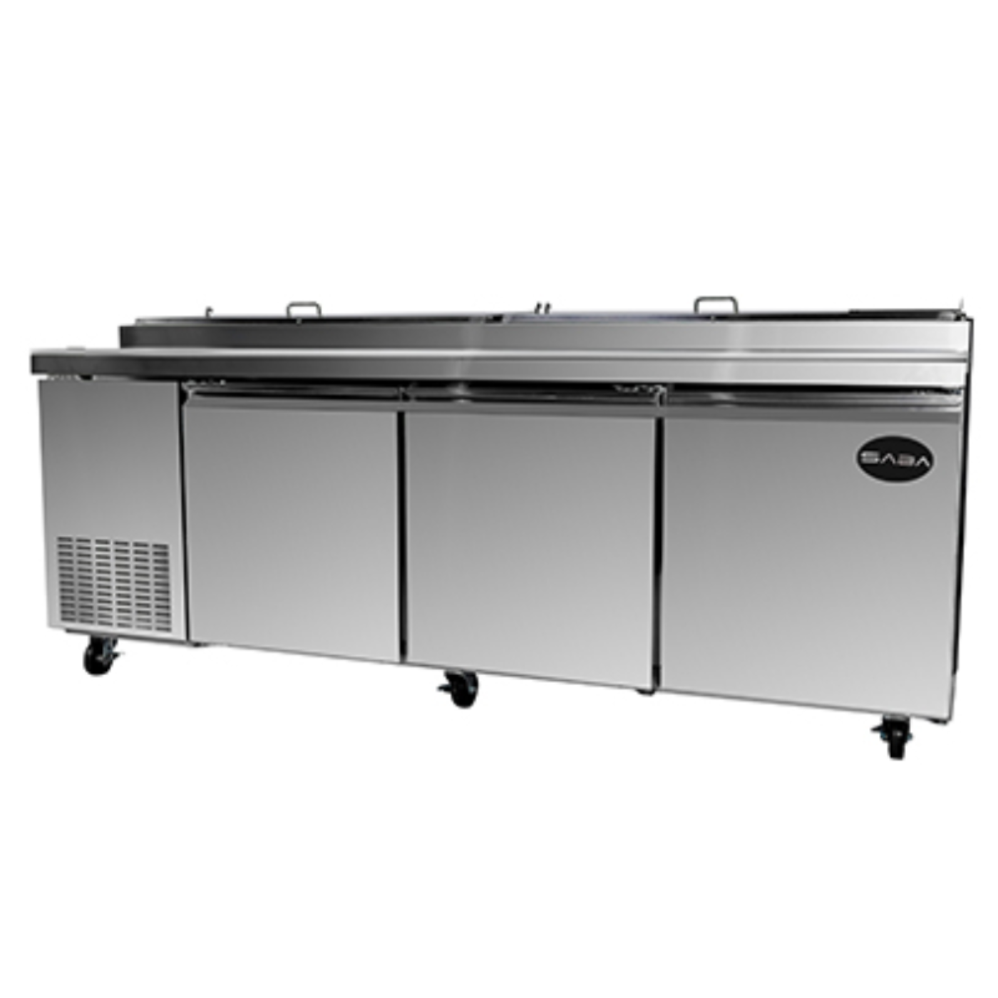 Saba - SPP-91-12 Commercial 91" 12 Pan Pizza Prep Table Refrigerator - SPP-91-12
