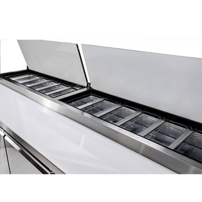 Saba - SPP-91-12 Commercial 91" 12 Pan Pizza Prep Table Refrigerator - SPP-91-12