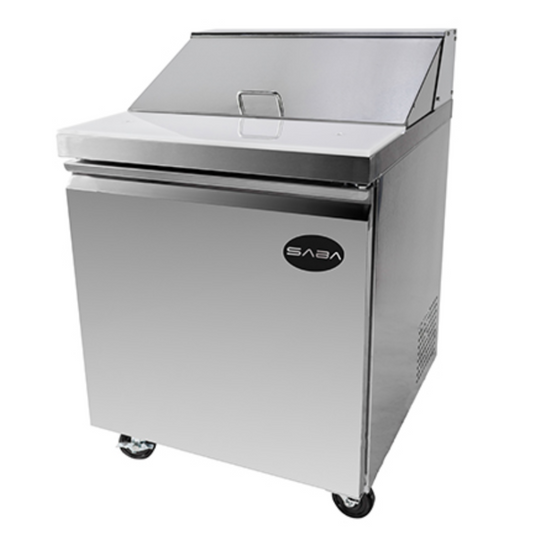 Saba - SPS-27-8 Commercial 27" 8 Pan Salad Sandwich Food Prep Table Refrigerator - SPS-27-8