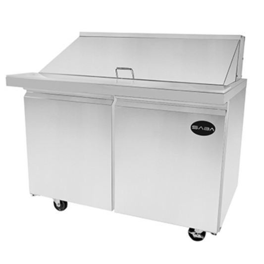Saba - SPS-48-12 Commercial 48" 12 Pan Salad Sandwich Food Prep Table Refrigerator - SPS-48-12