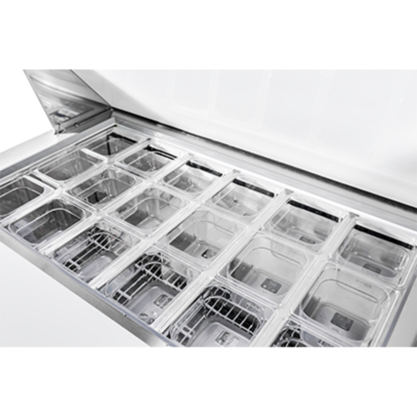 Saba - SPS-48-18M Commercial 48" 18 Pan Salad Sandwich Food Prep Table Refrigerator - SPS-48-18M