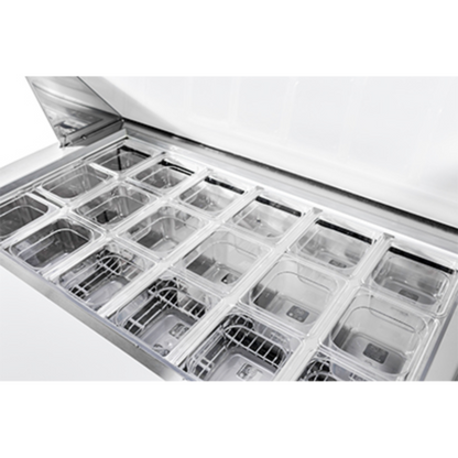 Saba - SPS-48-18M Commercial 48" 18 Pan Salad Sandwich Food Prep Table Refrigerator - SPS-48-18M