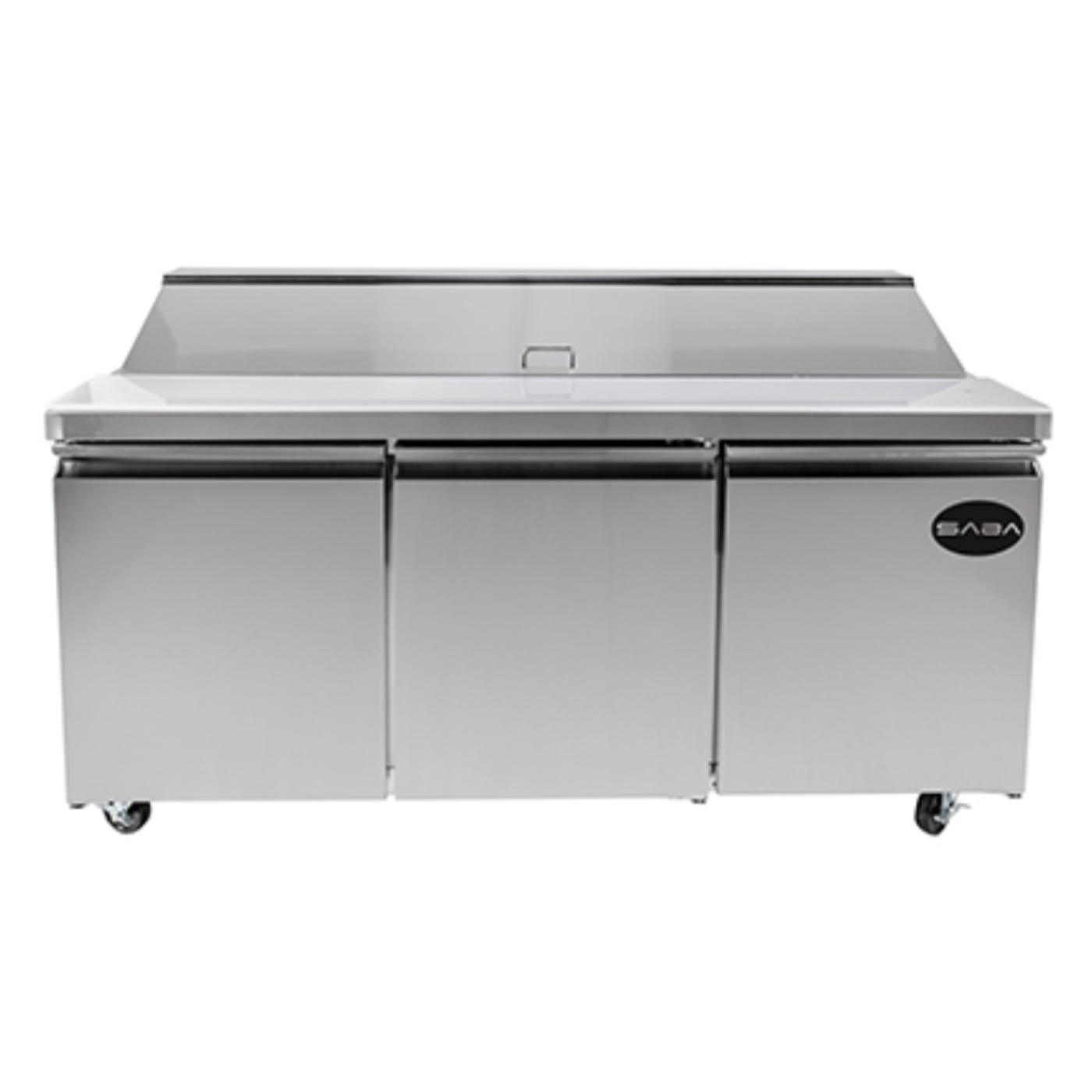 Saba - SPS-72-18 Commercial 70" 18 Pan Salad Sandwich Food Prep Table Refrigerator - SPS-72-18