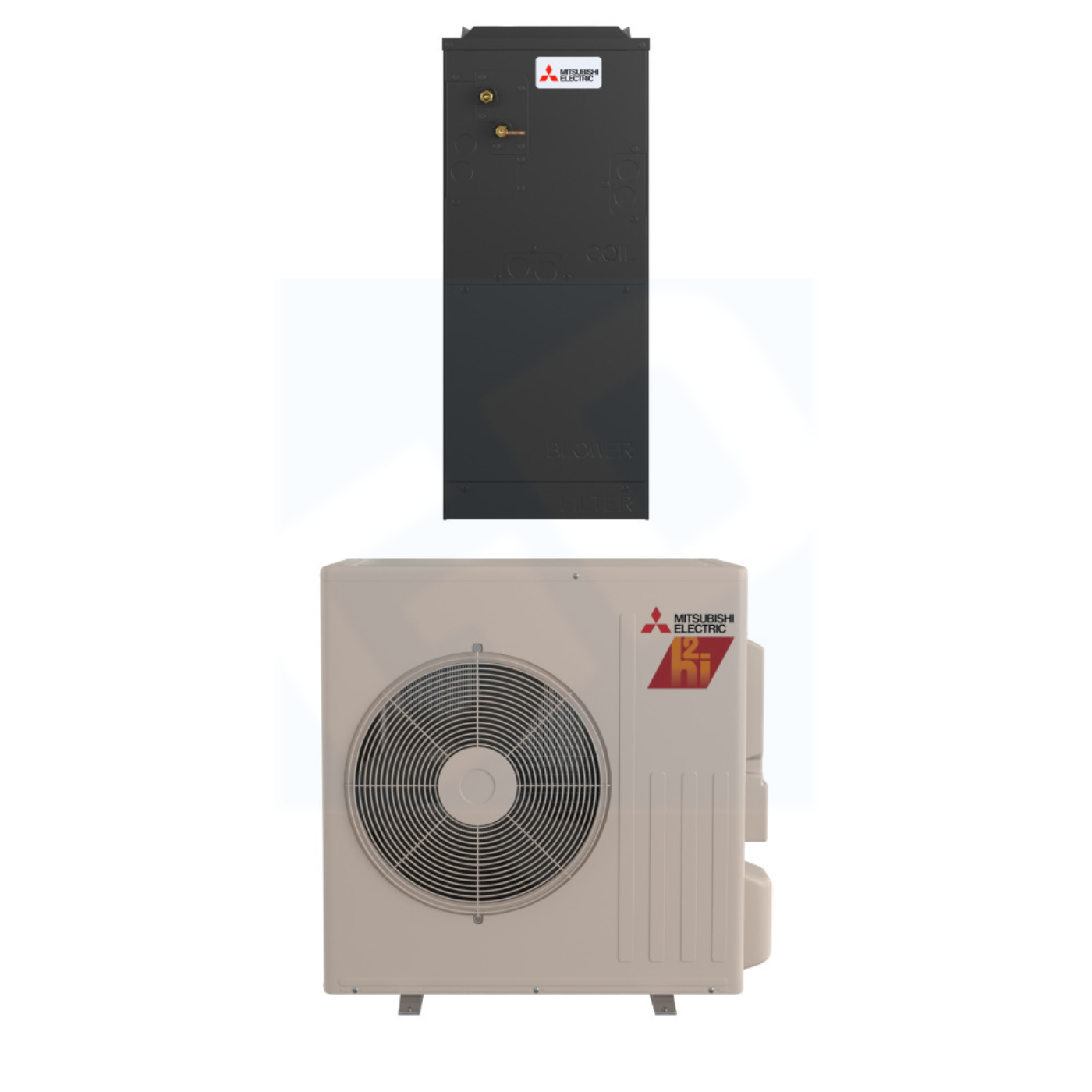 Mitsubishi PVA-AA24NL & PUZ-AH24NL 24,000 BTU 19.2 SEER2 Multi-Position Air Handler Heat Pump System - R454B - PVAAA24NL/PUZAH24NL