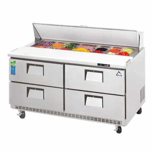 Everest Commercial 47" 8 Pan Salad Sandwich Food Prep Table Refrigerator - EPBNR2-D4