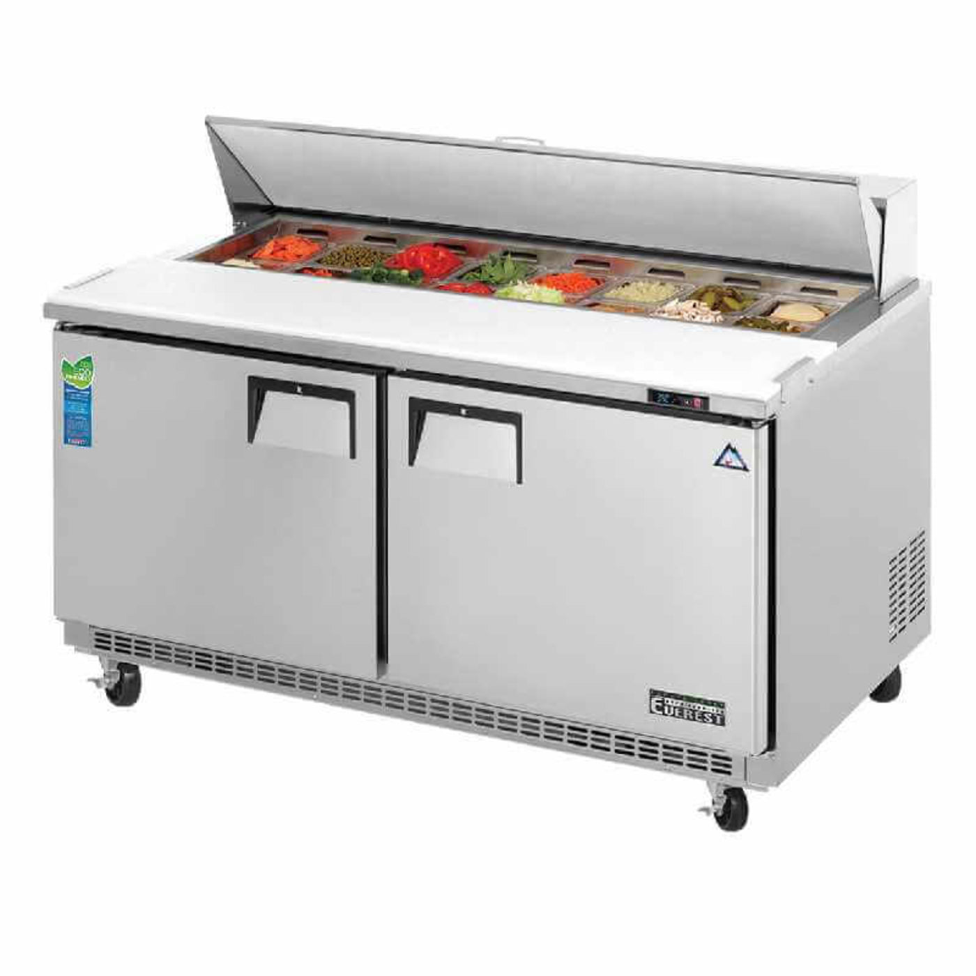 Everest Commercial 59" 16 Pans Salad Sandwich Food Prep Table Refrigerator - EPBNWR2