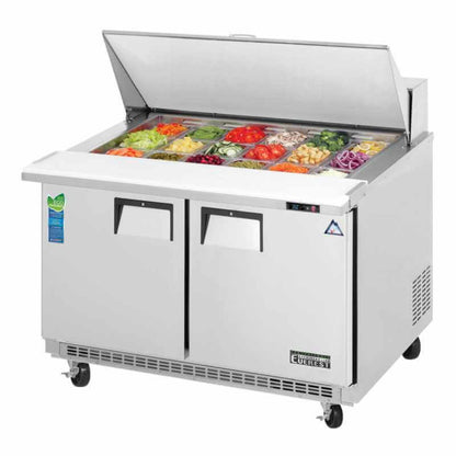 Everest Commercial 47" 18 Pan Salad Sandwich Food Prep Table Refrigerator Mega Top - EPBR2
