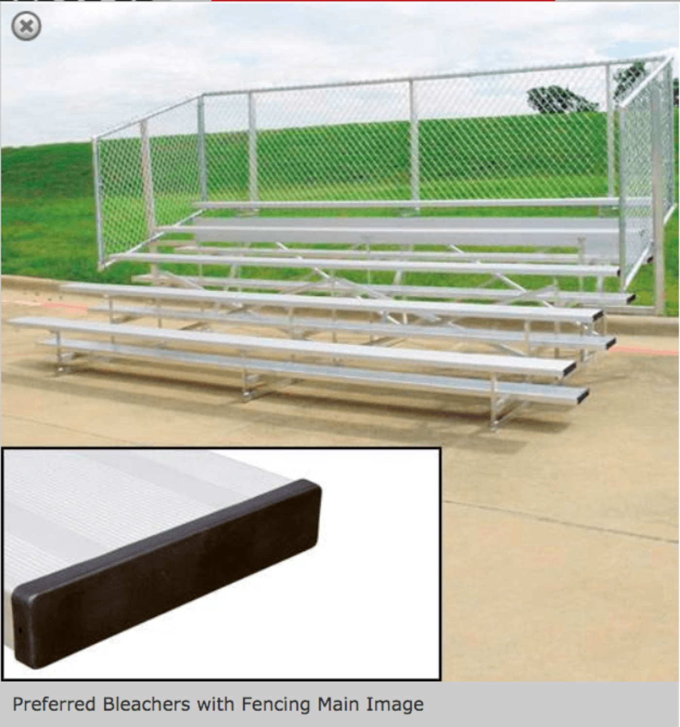 Bleachers  4 or 5 Row Preferred Aluminum Bleachers with Safety Fencing - NA-0515PRF