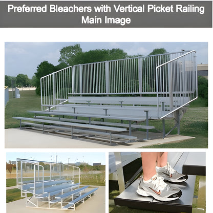 Bleacher Aluminum Preferred Bleachers with Safety Railing - NA-0515PRF