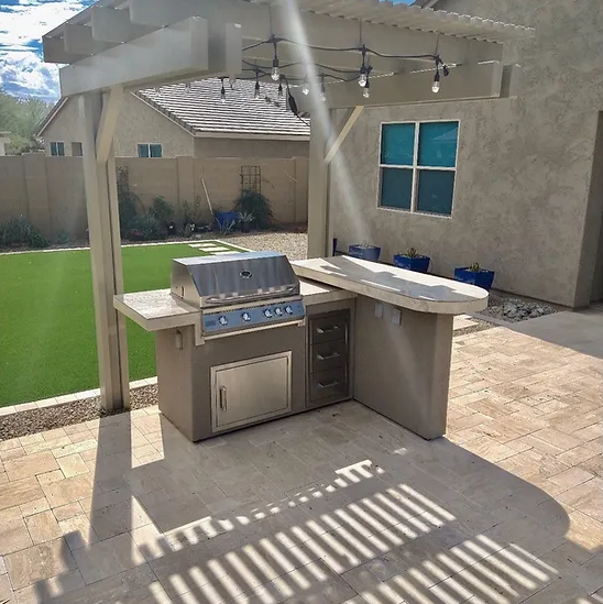 Kokomo Aspen BBQ Island with 4 Burner Built In BBQ Grill