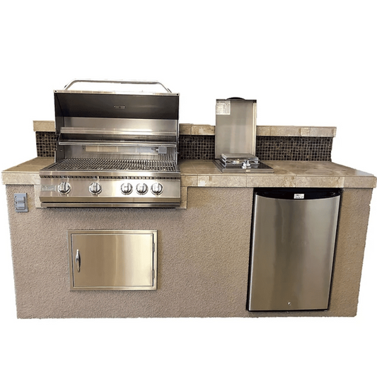 Kokomo Bali 7'6" Island with Backsplash and Built In BBQ Grill - BALI-LP