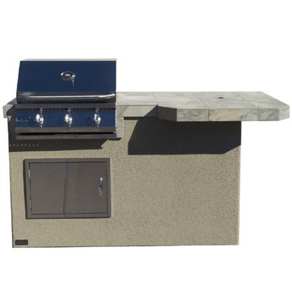Kokomo Mini Maui 6' BBQ Island Square Bar Top and Built In BBQ Grill - MINIMAUISQ-LP