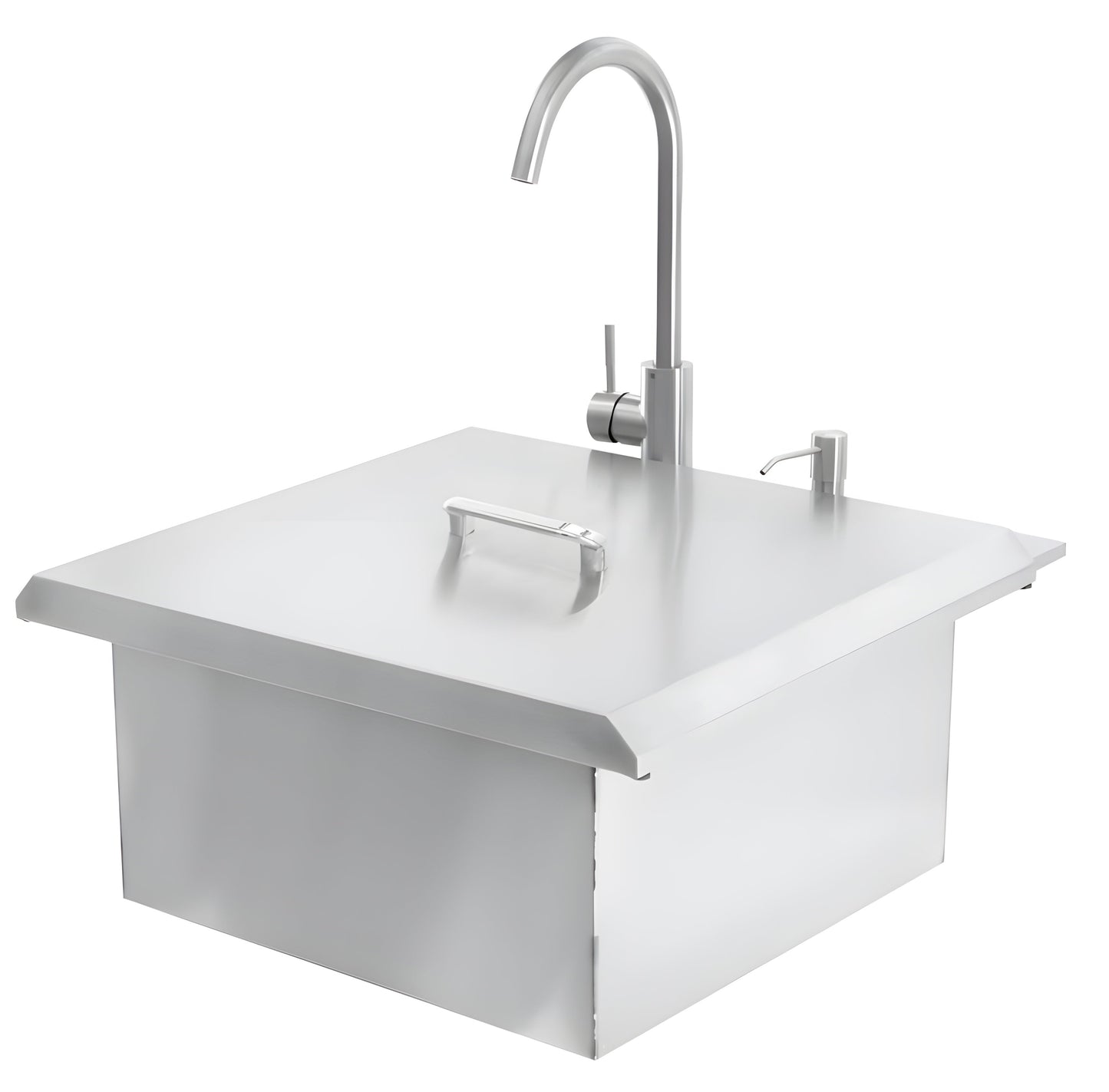 PCM  21" Outdoor Rated Drop-In Bar Sink With Hot/Cold Faucet - BBQ-260-SINK-21