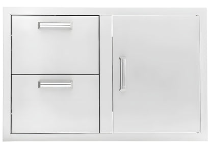 PCM  260 Series 32" Access Door & Double Drawer Combo, Reversible -  BBQ-260-DDC