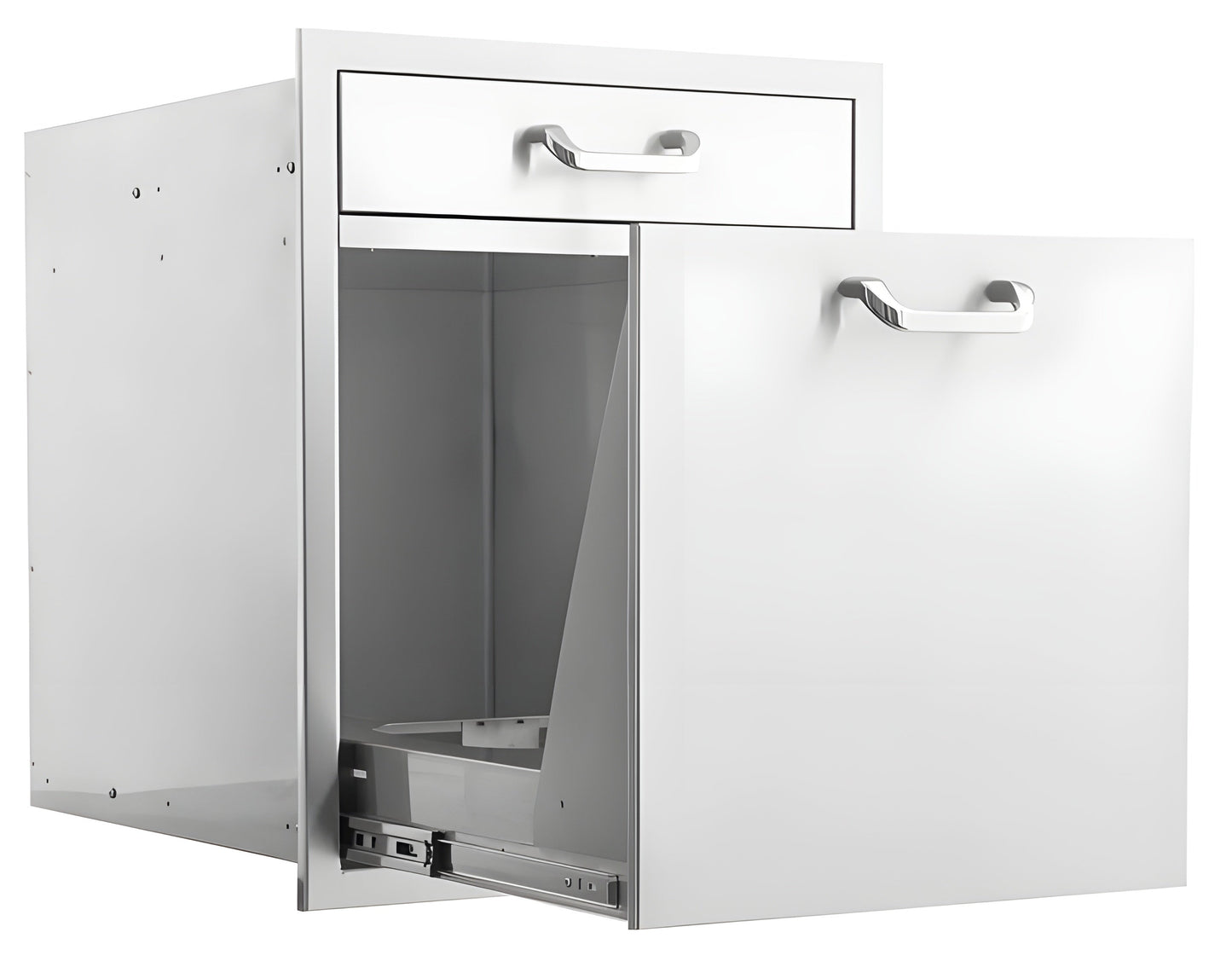 PCM 260 Series 20" Single Drawer & Roll-Out Trash/Recycling Bin Combo - BBQ-260-TR-DR