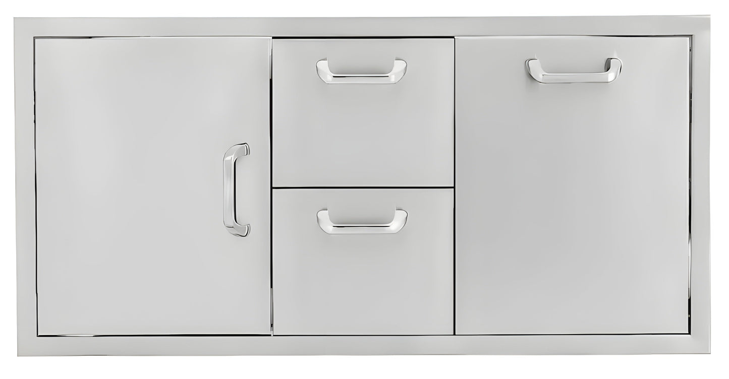 PCM  260 Series 32" Double Drawer & Trash/Propane Tank Roll-Out Combo -  BBQ-260-DDC/TR-R