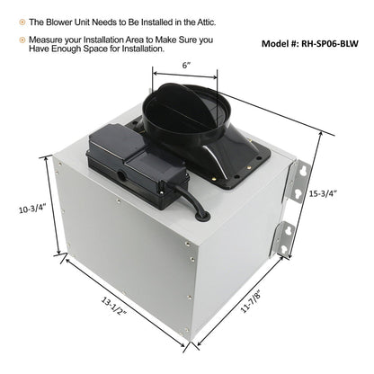 Awoco RH-WT-C Wall Mount Stainless Steel Range Hood, 3 Speeds, 800CFM, 2 LED Lights, Remote Control, With 6” Blower Unit - RH-WT-C30+RH-SP06-BLW