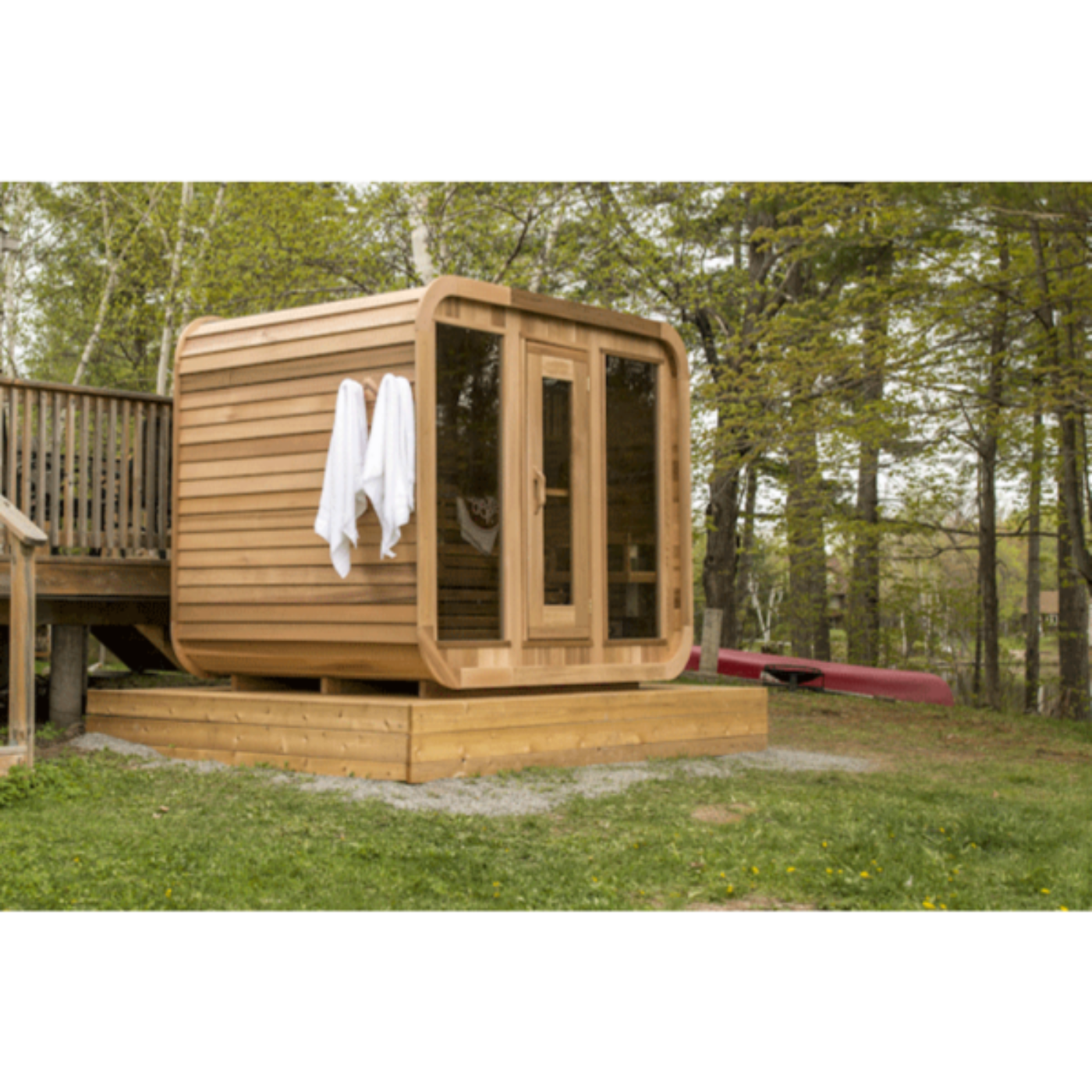 Dundalk LeisureCraft Clear Cedar Outdoor Luna Sauna - DLCCCOLS8WX6-8KW