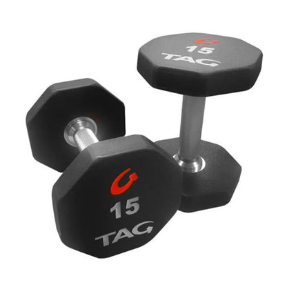 TAG Fitness 8 Sided Premium (U8DB) Ultrathane Dumbbell Sets - U8DB-7.5-27.5 set