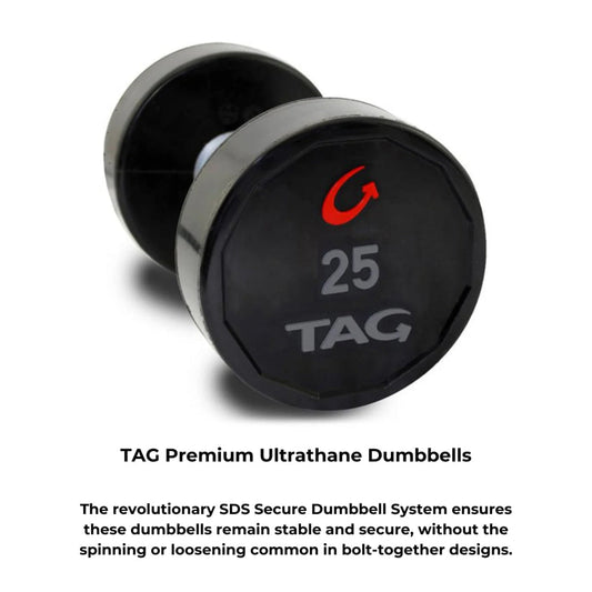 TAG Premium Ultrathane SDS Dumbbell Sets - DBU-7.5-27.5 set