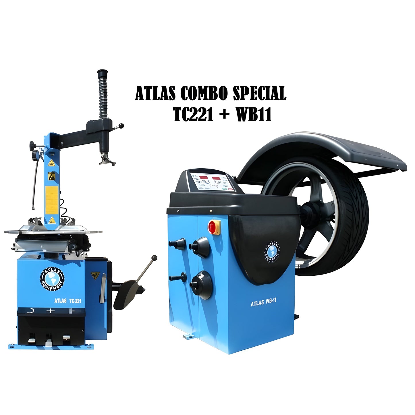 Atlas TC221 Tire Changer + WB11 Economy Wheel Balancer Combo Package - ATETCWB-COMBOEC-FPD