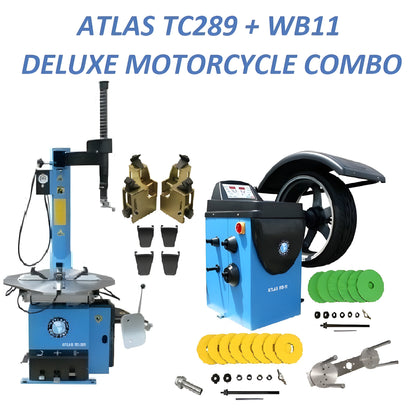Atlas TC289 Tire Changer + WB11 Deluxe Motorcycle Wheel Balancer Combo Package - ATETCWB-MC-COMBO2-FPD