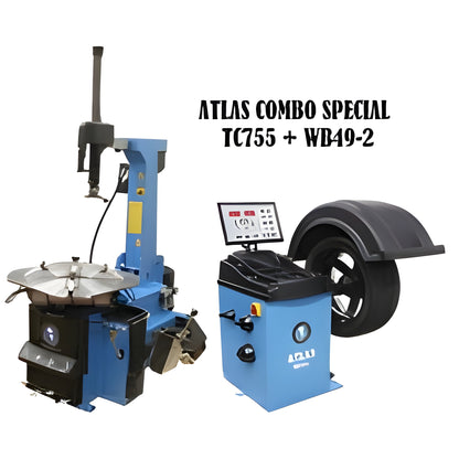 Atlas TC755 Tire Changer + WB49-2 Wheel Balancer Combo Package - ATETCWB-COMBO3-FPD