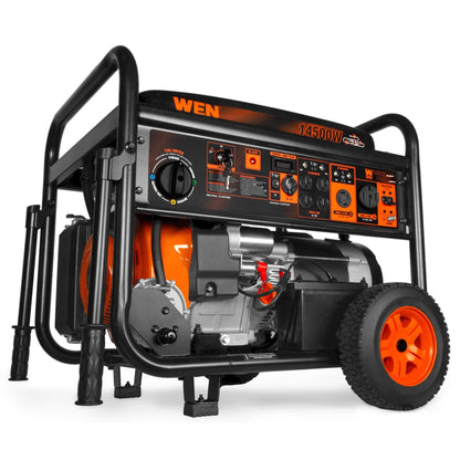 WEN TF1450 14500-Watt 120V/240V Tri-Fuel Generator, Transfer-Switch Ready with Electric Start and Wheel Kit - TF1450